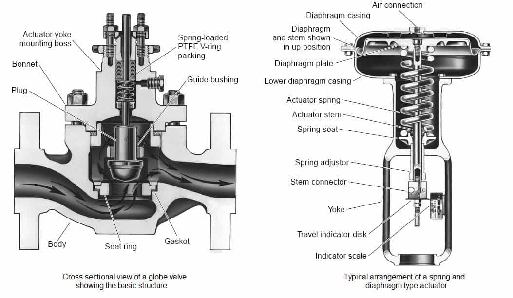 Components of globe check valve