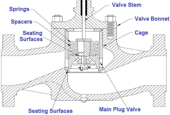 Components of a spring loaded check valve